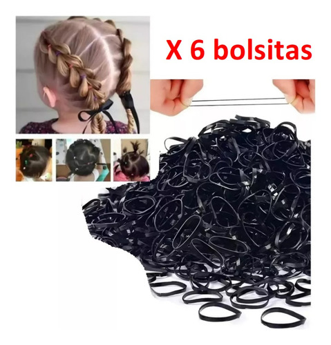 Gomitas Bandita Siliconadas Pelo Color Negras X 6 Bolsitas
