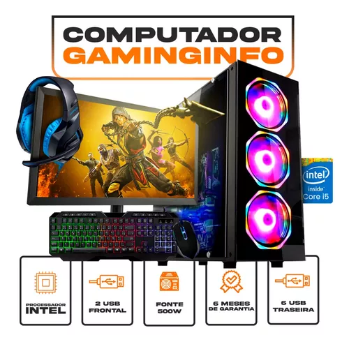 Pc Gamer Completo I5 16gb Ssd 480gb Placa De Video 2gb Kit