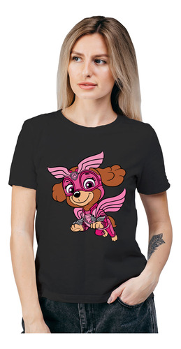 Polera Mujer Paw Patrol Skye Mighty Super Algodon Wiwi