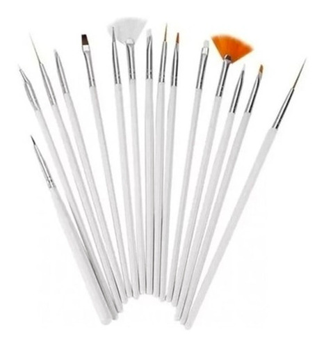 Set De 15 Pinceles Para Manicuria Uñas Deco Liners Doting