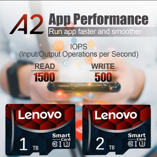 Cartão De Memória Lenovo Micro Sd 2 Tb V60 4k Classe V2