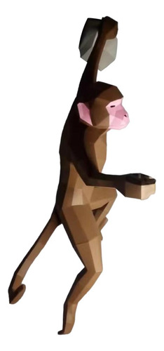 Modelo De Papel De Mono Escultura Creativa De Animal En 3d