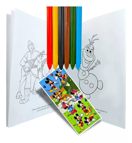 Livro 16 Desenhos Para Colorir Com Adesivos Modelo:frozen - Carrefour