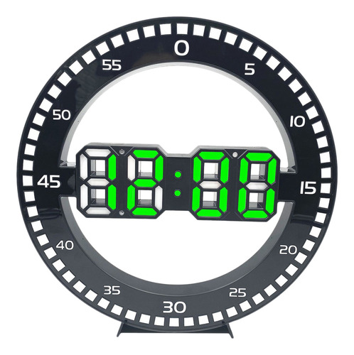 Reloj De Pared Digital Moderno 12/24 Horas Luz Verde