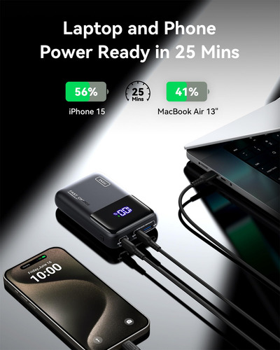 Power Bank Iniu 20000 Mah, 65 W, Usb C, Pd, Qc, Carga Rápida