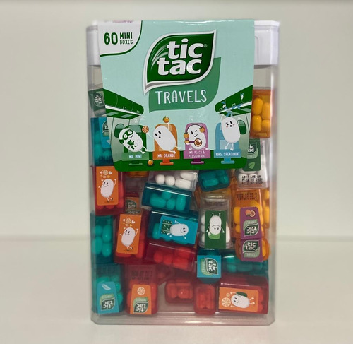 Tic Tac Travels Caixa Gigante Com 60 Mini Caixinhas