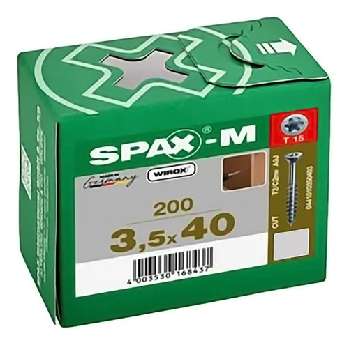 Tornillos Spax-m 3.5 X 40mm Caja De 200 Tornillos Para Mdf
