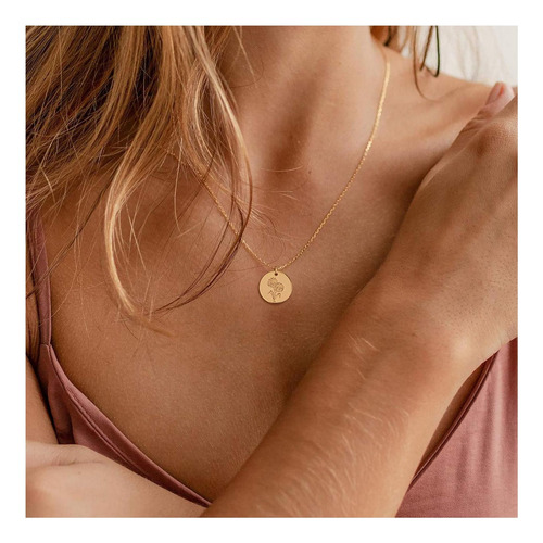 Collar De Flores De Parto De Mevecco 18k Gold Grabado Collar