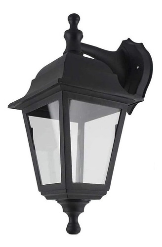 Farol De Pared Clásico Negro P/exterior 2 Posiciones Sanelec