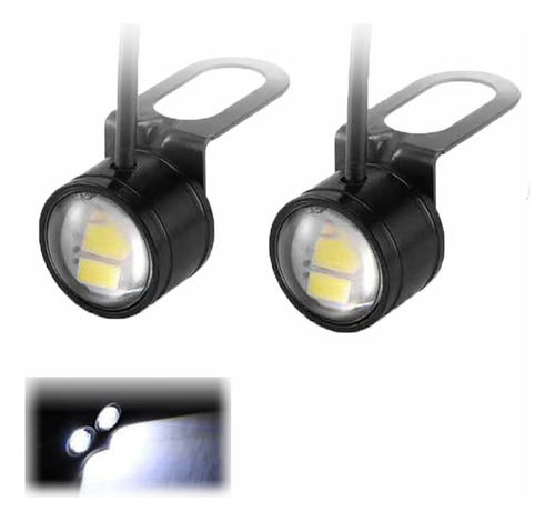 4 Faros Ojos De Águila Led Con Base Estrobo Drl Niebla 23 Mm