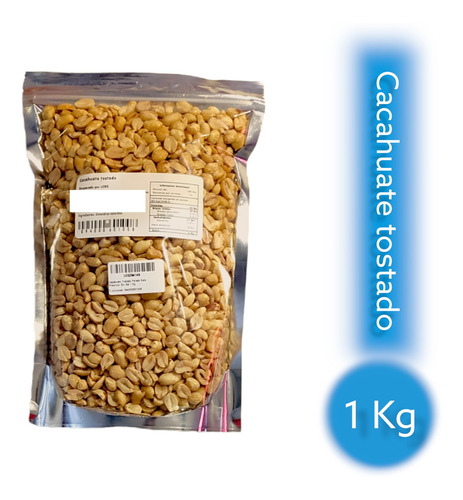 Cacahuate Tostado Pelado Keto Premium Sin Sal 1 Kg