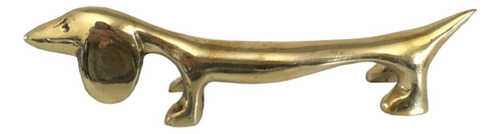 Basset Dachshund Cachorro Cão Em Bronze Escultura Enfeite Cor Dourado-escuro