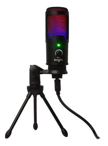 Microfone Streamer De Mesa Rgb Bright Conexao Usb St001