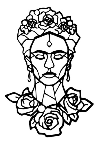 Figura Metálica De Frida Kahlo Geométrico