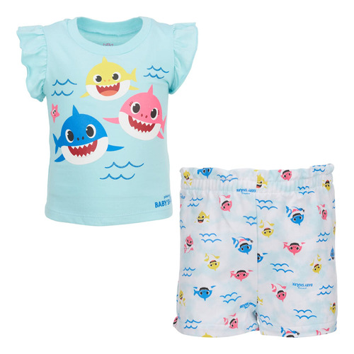 Pinkfong Baby Shark - Conjunto De Camiseta Y Pantalones Cor.