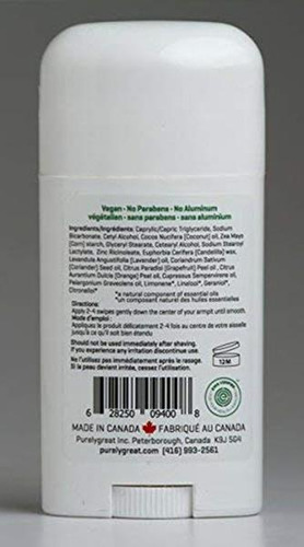 Purelygreat Natural Deodorant Stick - Lavender - Ewg Verifie
