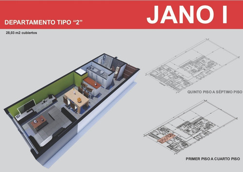 Imagen 7 de 7 de Departamento Monoambiente Uf 2, 7, 12 Y 17 - A Estrenar - Edificio Jano I - Entrega Diciembre 2023