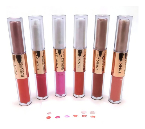 Rubor Blush + Iluminador Highlighter Liquido 2 En 1 Pink 21
