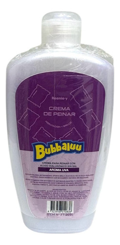 Crema Capilar Para Peinar Bubbaluu 250ml Uva Tutti Frutti
