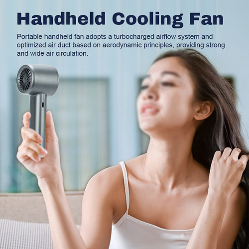 Ventilador Portátil Recargable Por Usb Con Pantalla Digital