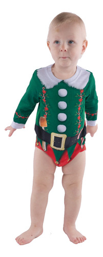 Disfraz Mameluco Duende Baby Elfo Navideño Fiestas Navidad