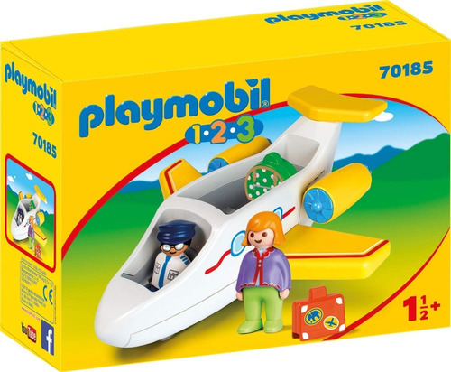 Playmobil 1.2.3 Avion Con Pasajero 70185 Pido Gancho