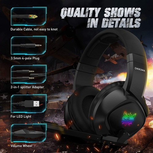 Super Audifonos Gamer Gaming Con Iluminacion Para Pc Ps4 Cel