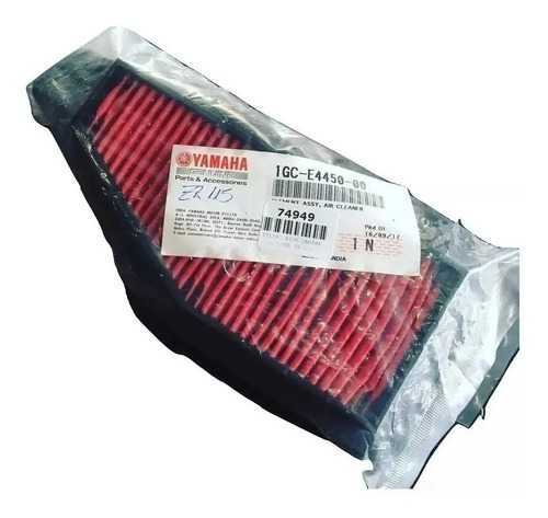 Imagen 1 de 2 de Filtro Aire Ray Zr 115 Yamaha Original En Motomaxx