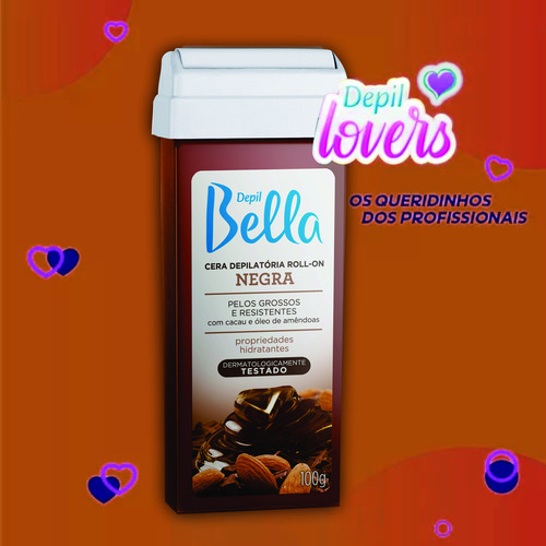 Depil Bella 18 Cera Rollon Depilatória Negra 100g