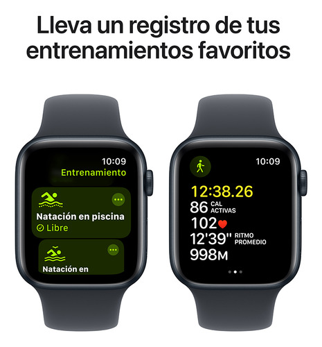 Apple Watch SE GPS • Caja de aluminio color medianoche de 44 mm • Correa deportiva color medianoche - M/L - Excelente (Reacondicionado)