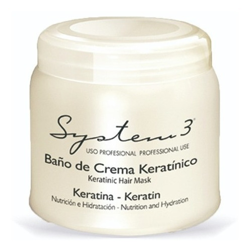 Baño De Crema Keratinico X250grs System-3 Mascara  