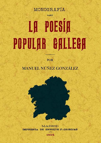 Monografia Sobre La Poesia Gallega - Nuã¿ez Gonzalez, Man...