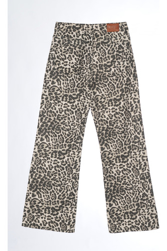 Jean Animal Print Wide Leg Tiro Medio Mujer Infoestilos