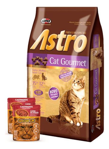 Astro Cat Gourmet bolsa alimento seco 10,1 Kg con promo