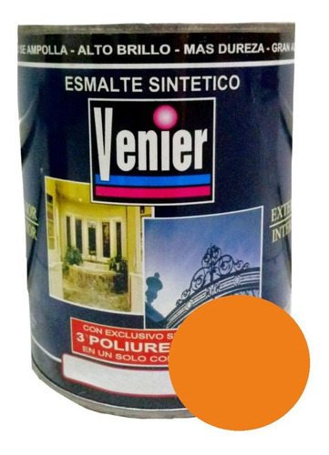 Sintetico 3p Venier Naranja Brillante Premium 1/4 Lt