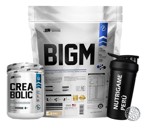 Pack Proteina Bigm 5kg + Creabolic 500gr Sabor Vainilla