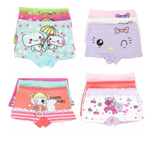 Pack 6 Pantaletas Algodón Niña Calzón Talla 2-10