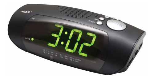 Radio Reloj Despertador Am/fm Mr433 Misik Negro
