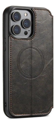 Para iPhone 14 15 Funda De Cuero Con Funda Magnética