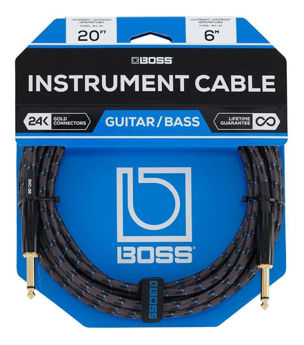 Cable Boss Bic-20 Para Instrumento Plug A Plug 6 Mts Meses