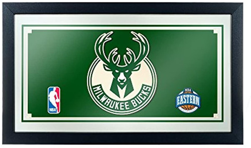 Nba Milwaukee Bucks Enmarcado Logo Espejo