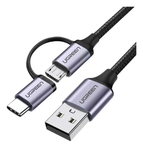comprar Cable Usb 2 En 1 Micro Usb + Tipo C 1 Metro Datos Ugreen