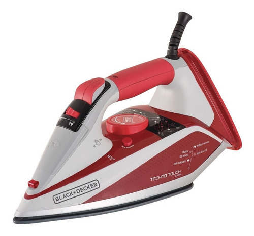Ferro de passar a vapor Black+Decker AJ4040 cor vermelho com base antiaderente 220V