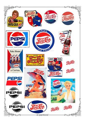 Pepsi Cola #01! Lámina Para Transferencias 21 X 29 Vintage
