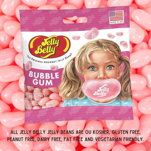 Jelly Bean Pink Bubble Gum Jelly Beans, Caramelos Masticable