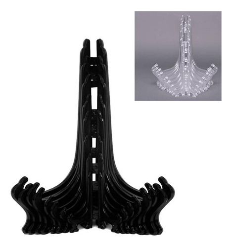 40x 5 And 6 Black Picture Plate Holder Plastic Display
