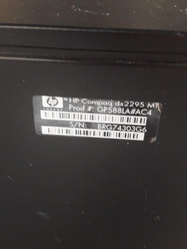 Imagem 9 de 9 de Cpu Computador Hp Compaq Dx 2295 Sem Testes S/hd S/ram