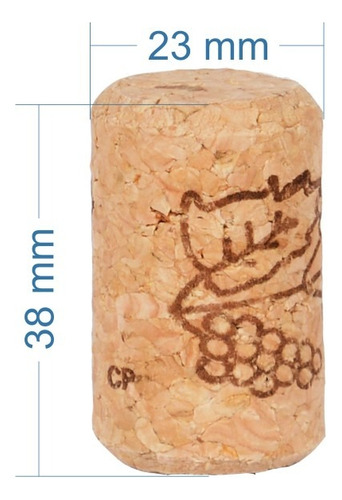 Rolha De Cortiça 38x23 Garrafa De Vinho Parreira 500 Uni Cortiça Parreira