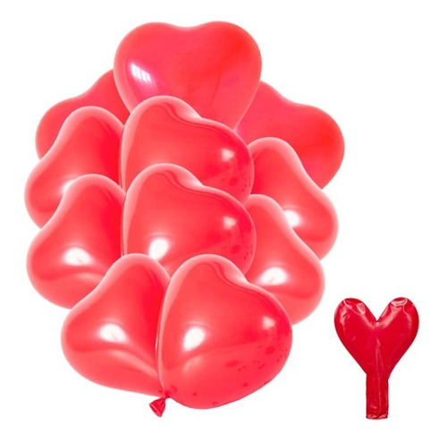 Pack 20 Uds Globos Decorativos De Látex Con Forma De Corazón