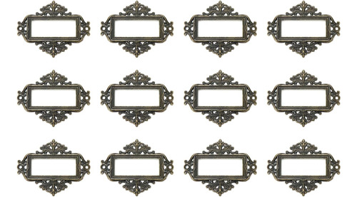 12 Soportes De Etiquetas Vintage Rectangulares De Metal Para